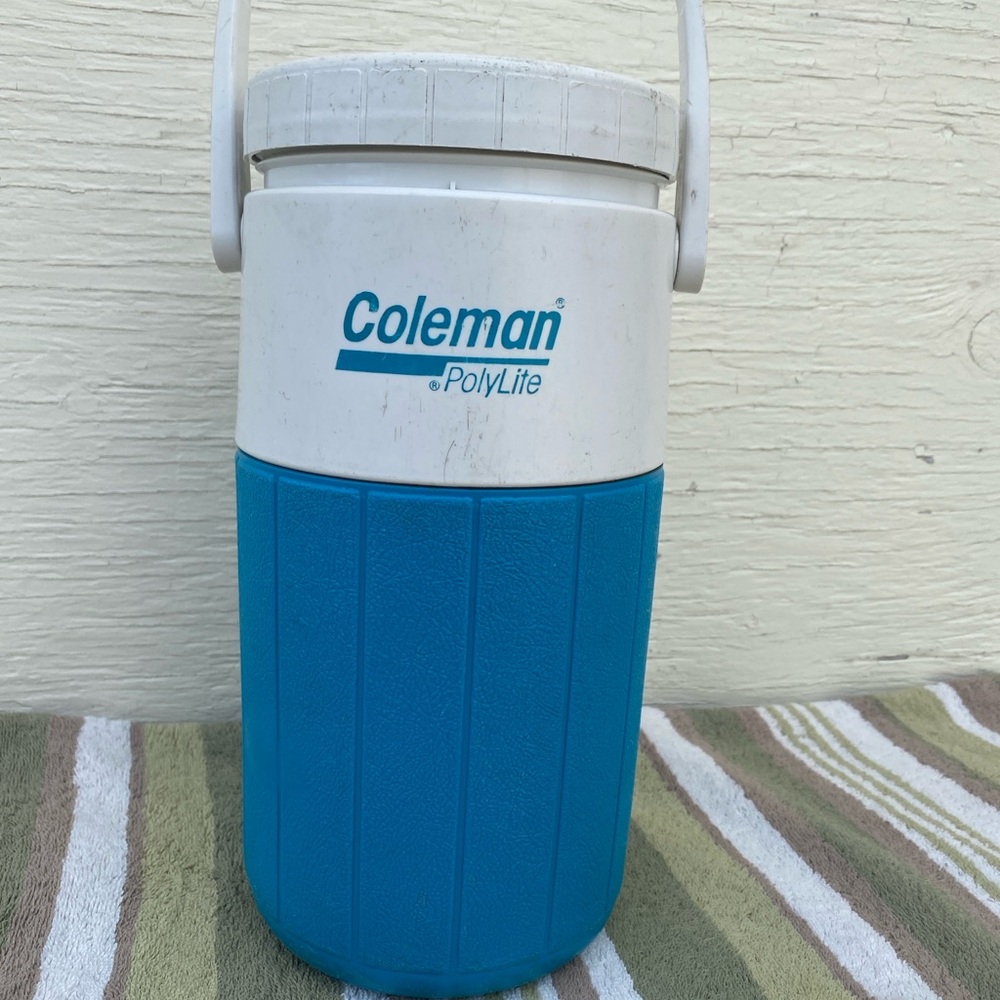 Coleman Blue and White Water Jug